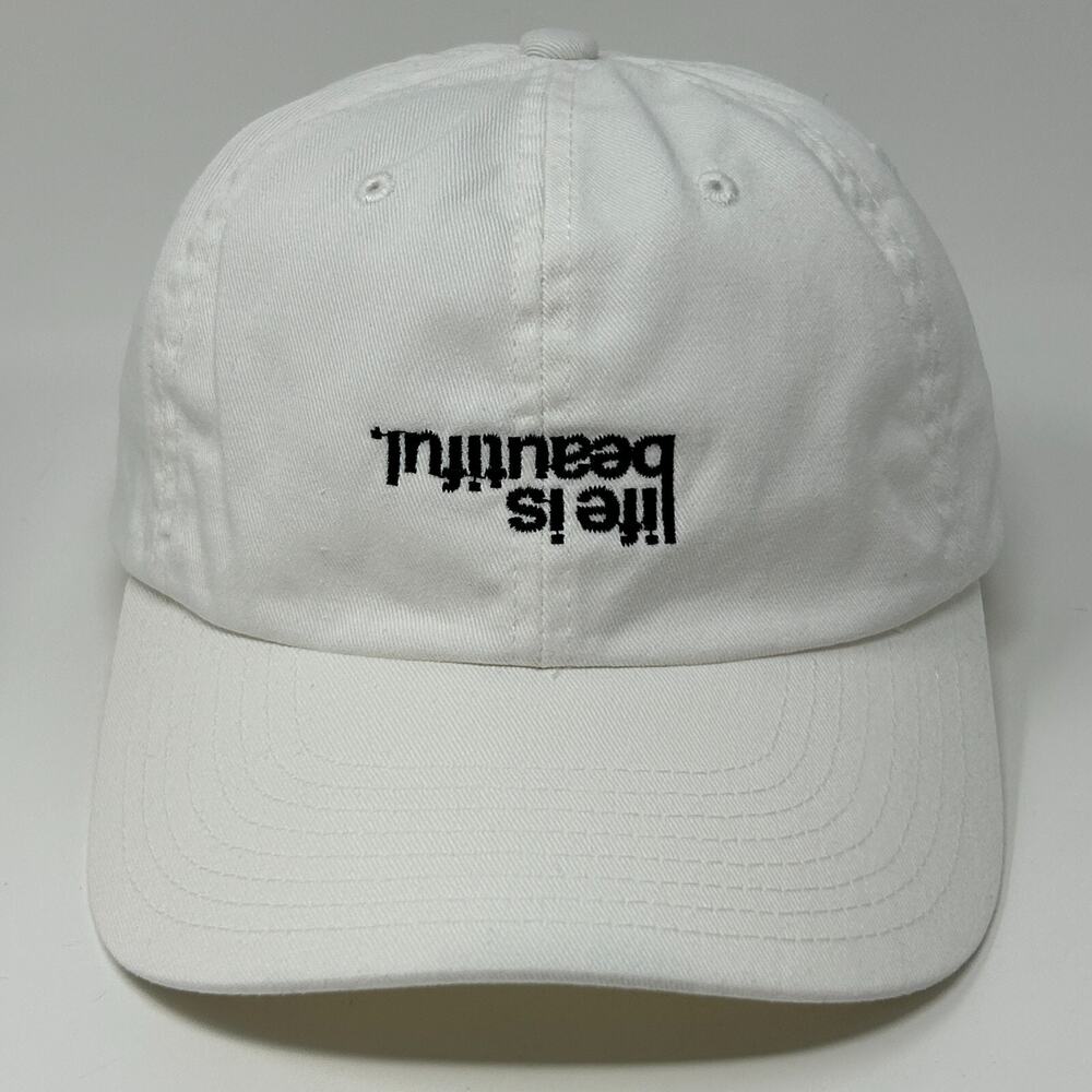 Life is Beautiful Dad Hat Baseball Cap Music Festival Las Vegas Strapback White